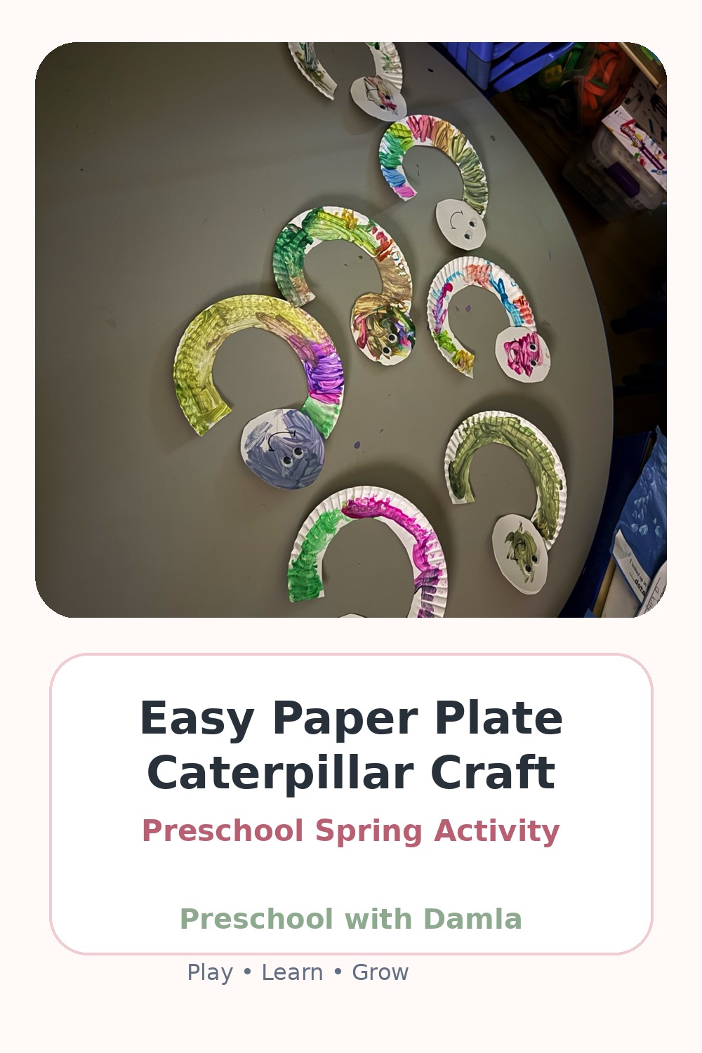 Pinterest pin cover for Paper Plate Caterpillar Craft