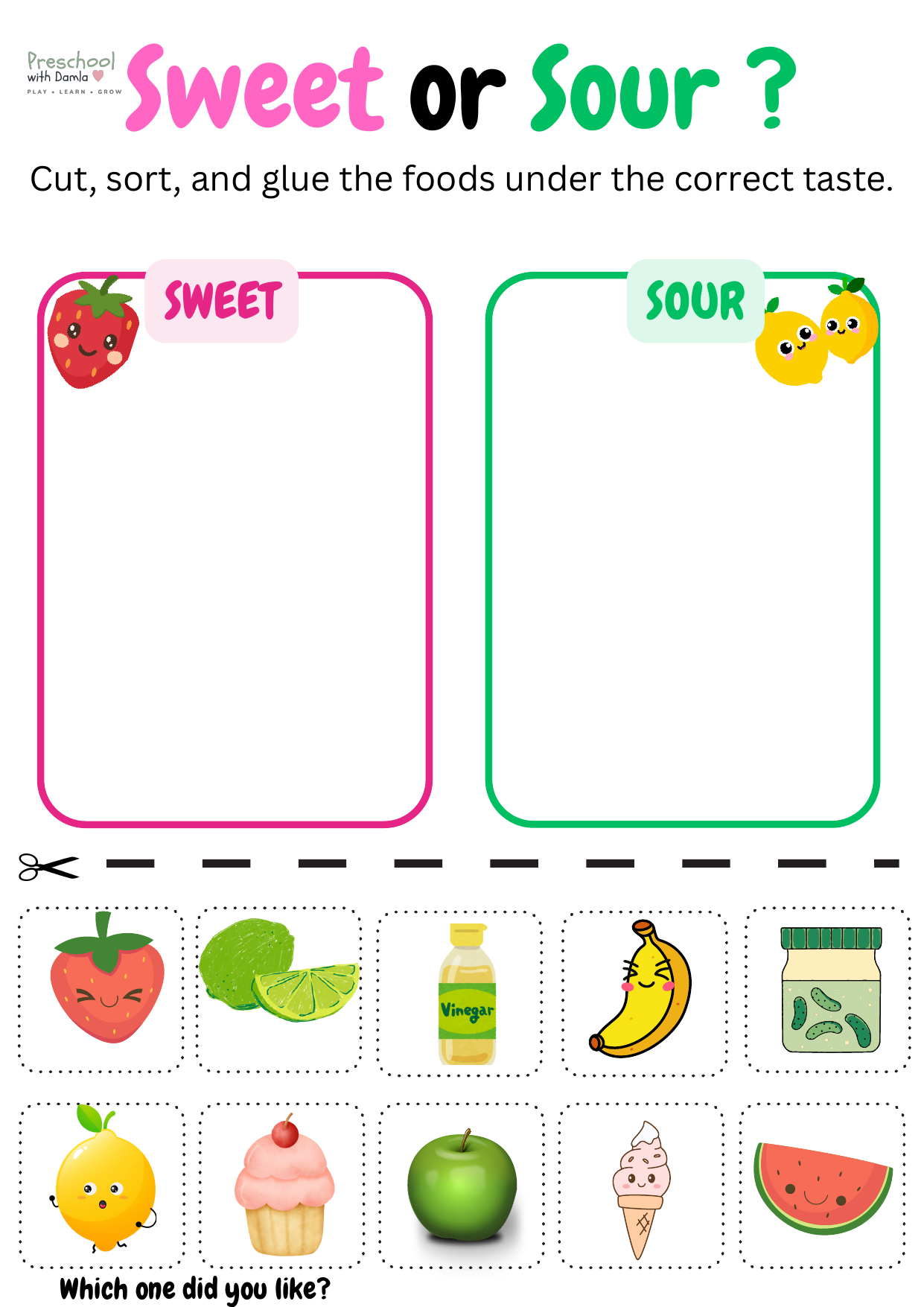 Preview of Sweet or Sour Sorting